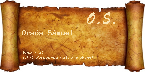 Orsós Sámuel névjegykártya