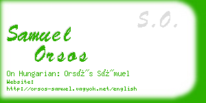 samuel orsos business card